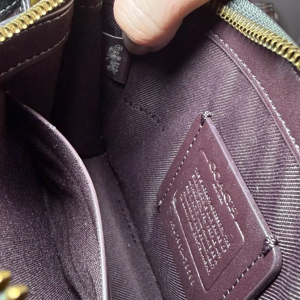 Coach Dreamer Wristlet  Elegant Burgundy and Gray Wristlet